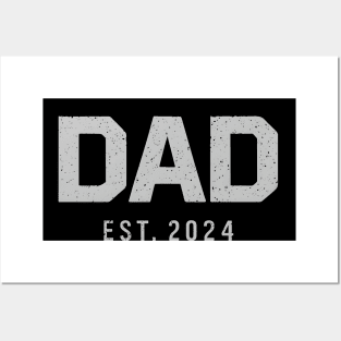 Dad Est 2024 New Dad Soon to be Dad Anniversary Fathers Day Posters and Art